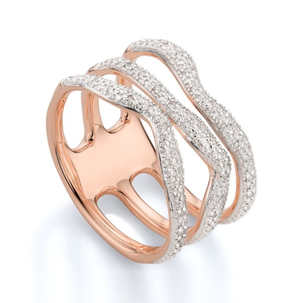Monica Vinader Riva rose gold and diamond ring